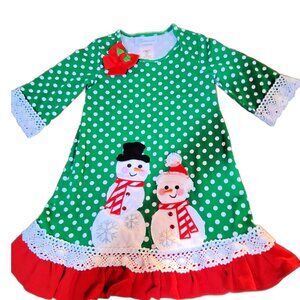 Bonnie Jean Girls  Christmas Dress Tunic Top